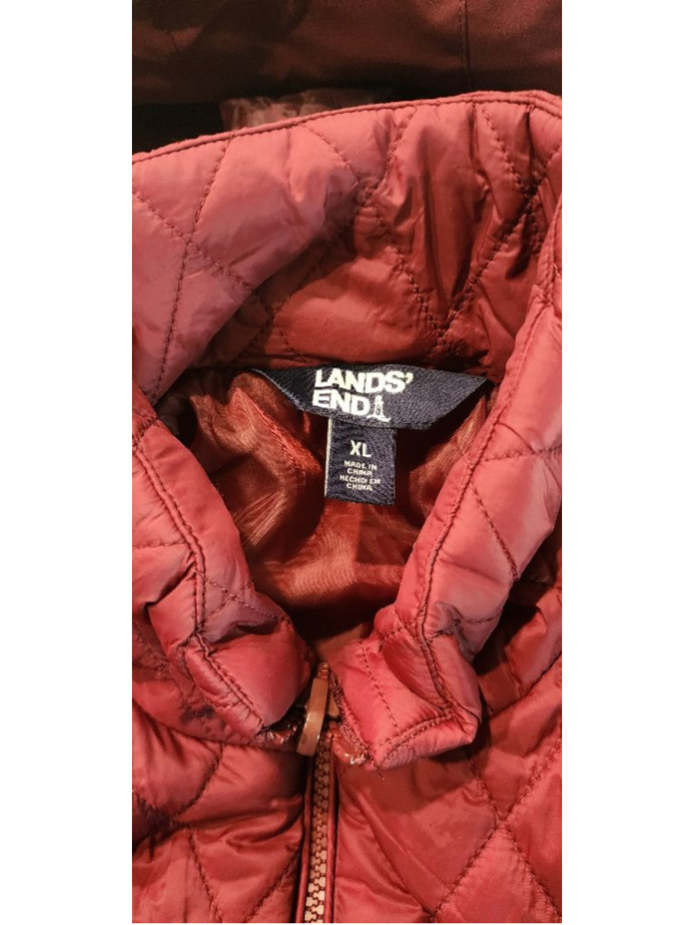 Lands' End XL Maroon 3-in-1 Winter Jacket & Quilted Vest Hooded Coat Women's - Picture 10 of 16